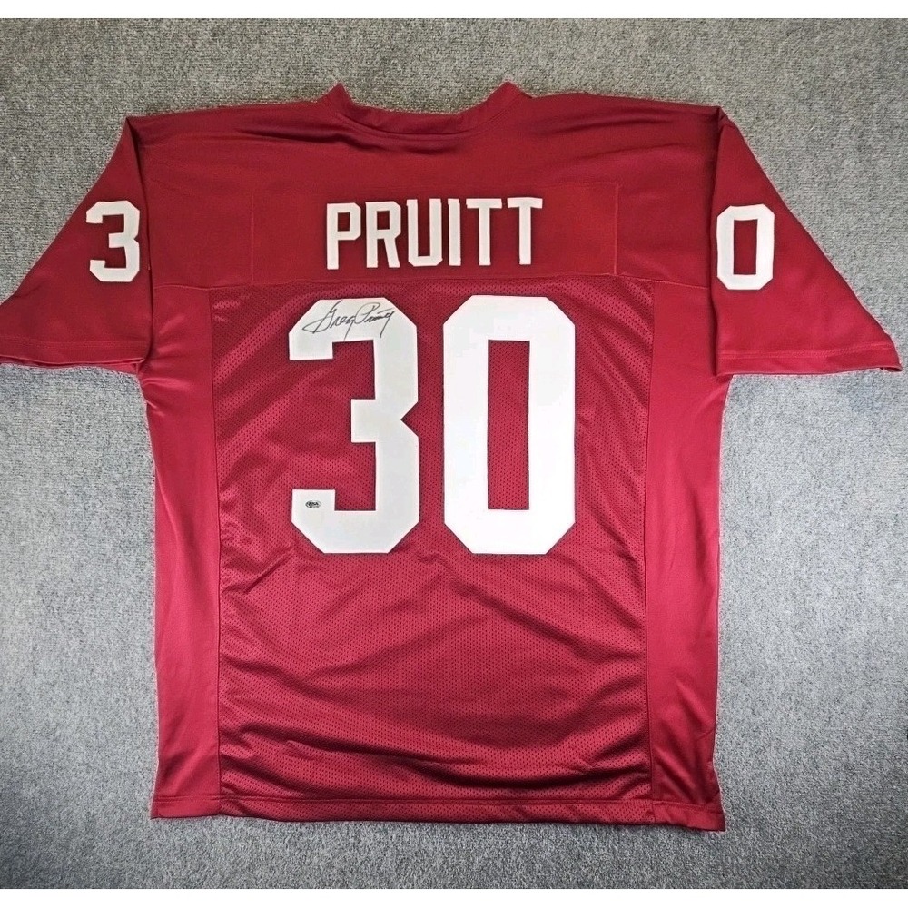 GREG PRUITT 2x AA & HOF Signed Authentic RSA Oklahoma Sooners Custom Jersey,wall